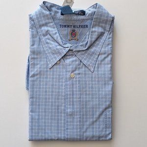 Tommy Hilfiger Blue Check Short Sleeve Men's Shirt XXL